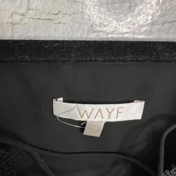 WAYF black tank top blouse lace lace  up size xs - Picture 4 of 7